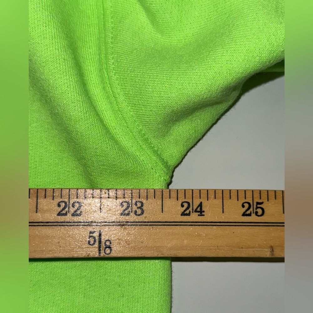 NWT OOAK UPCYCLED FLAG GRAPHIC TEE & NEON GREEN SWEATSHIRT SZ L - Picture 3 of 3